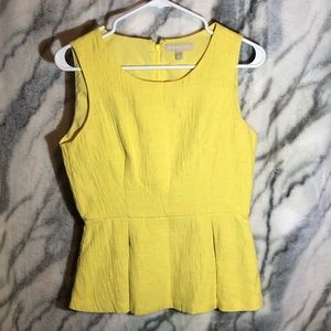 Banana Republic Yellow Peplum Top